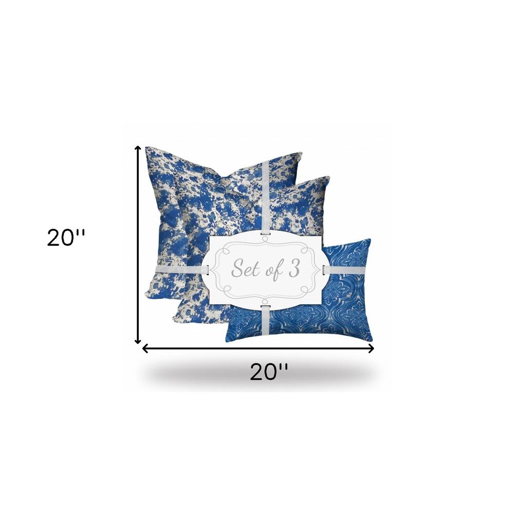 Blue, White Enveloped Coastal Throw Indoor Outdoor Pillow. Picture 6