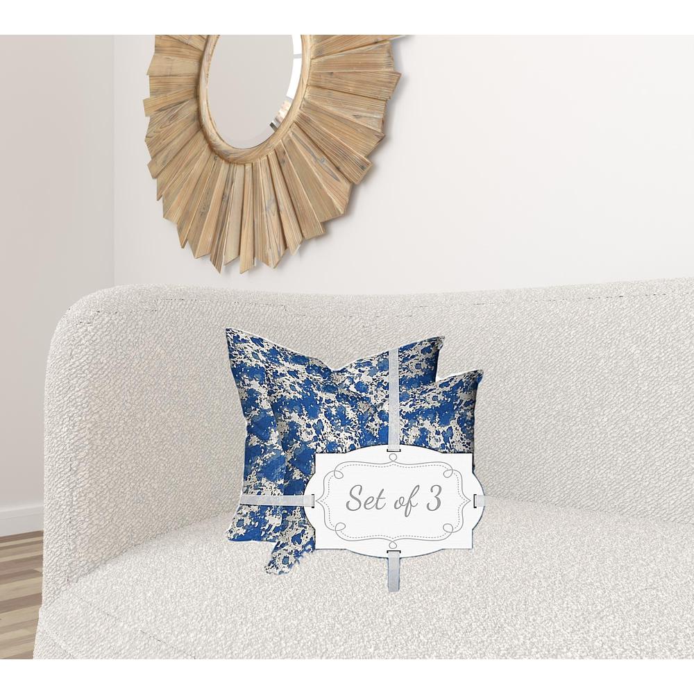 Blue, White Enveloped Coastal Throw Indoor Outdoor Pillow. Picture 2