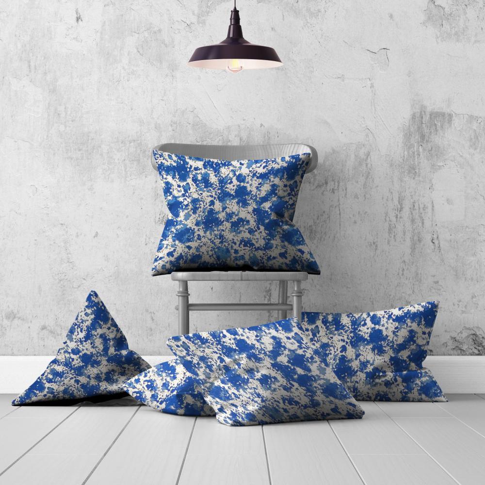 Blue, White Enveloped Coastal Throw Indoor Outdoor Pillow. Picture 4