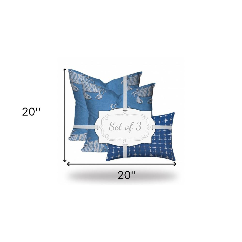 Blue, White Crab Zippered Coastal Throw Indoor Outdoor Pillow. Picture 6