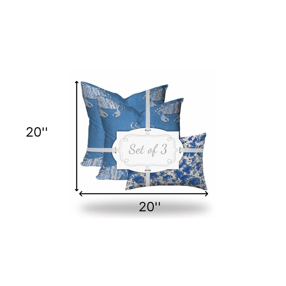 Blue, White Crab Enveloped Coastal Throw Indoor Outdoor Pillow Cover. Picture 6