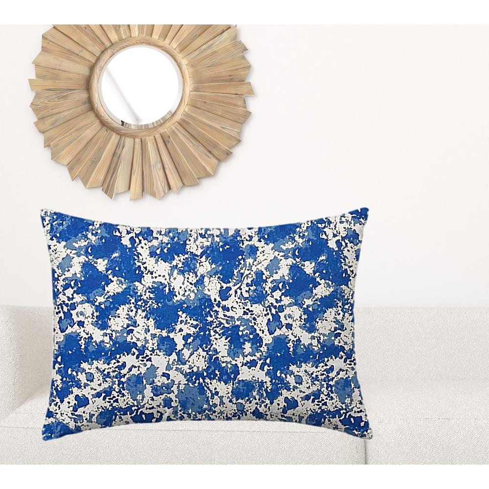 24" X 36" Blue And White Enveloped Coastal Lumbar Indoor Outdoor Pillow Cover. Picture 2