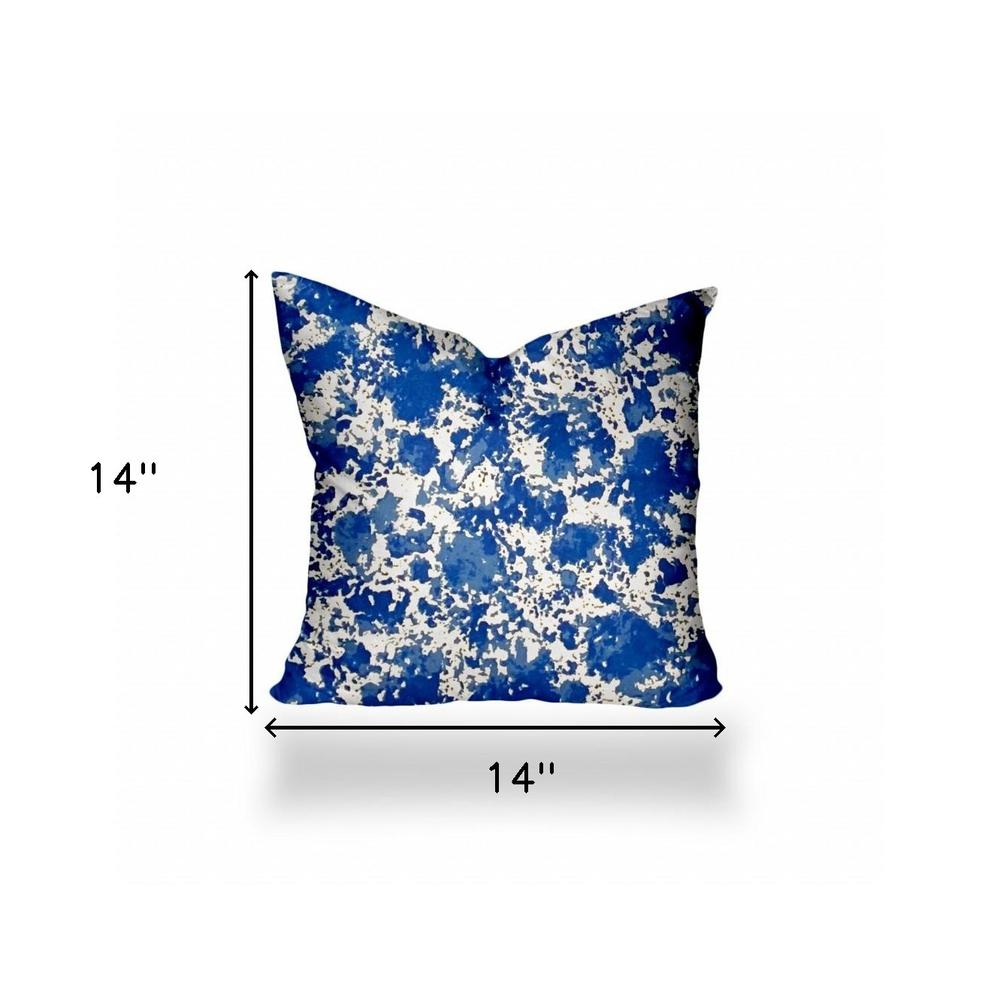 14" X 14" Blue And White Enveloped Coastal Throw Indoor Outdoor Pillow Cover. Picture 4