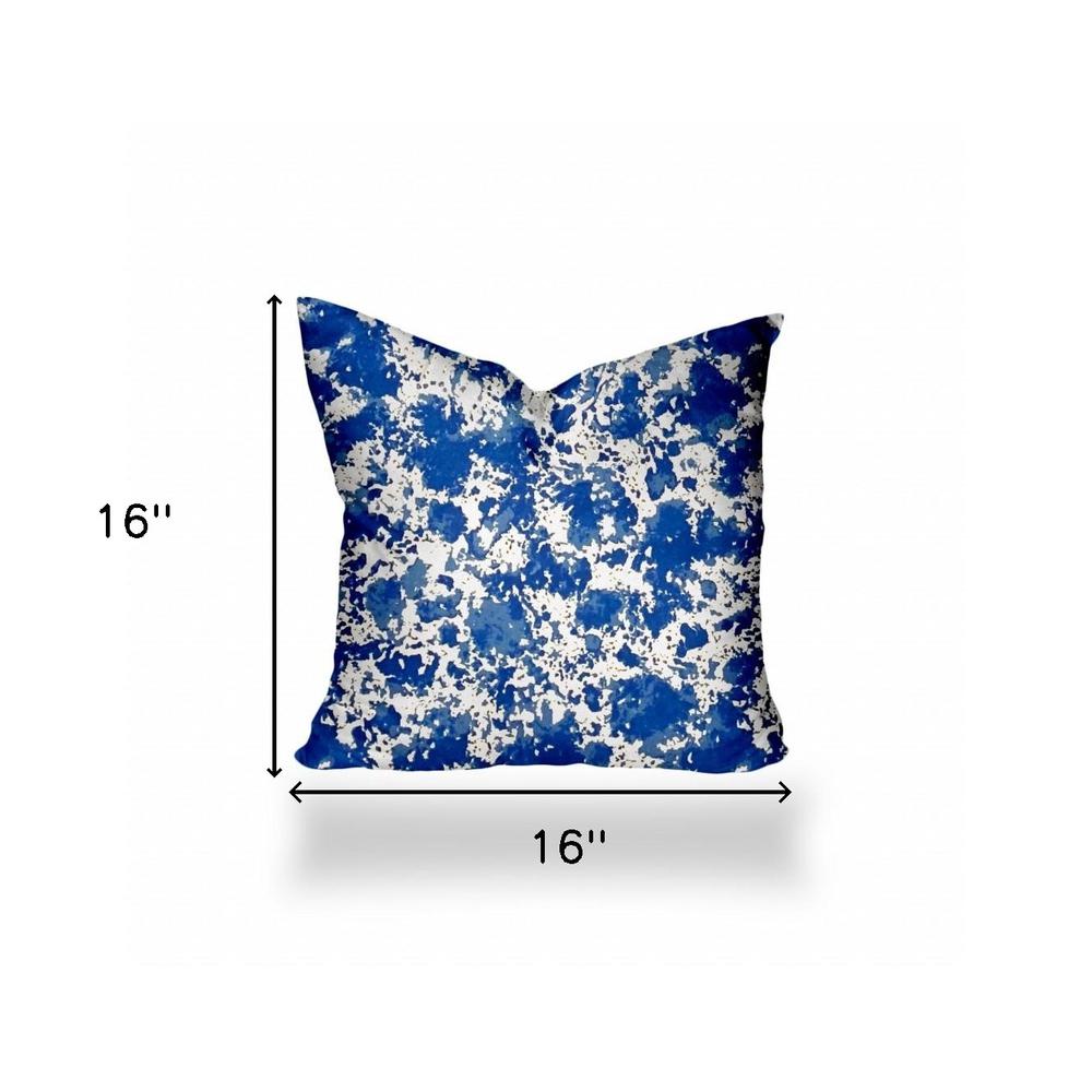 16" X 16" Blue And White Enveloped Coastal Throw Indoor Outdoor Pillow Cover. Picture 4