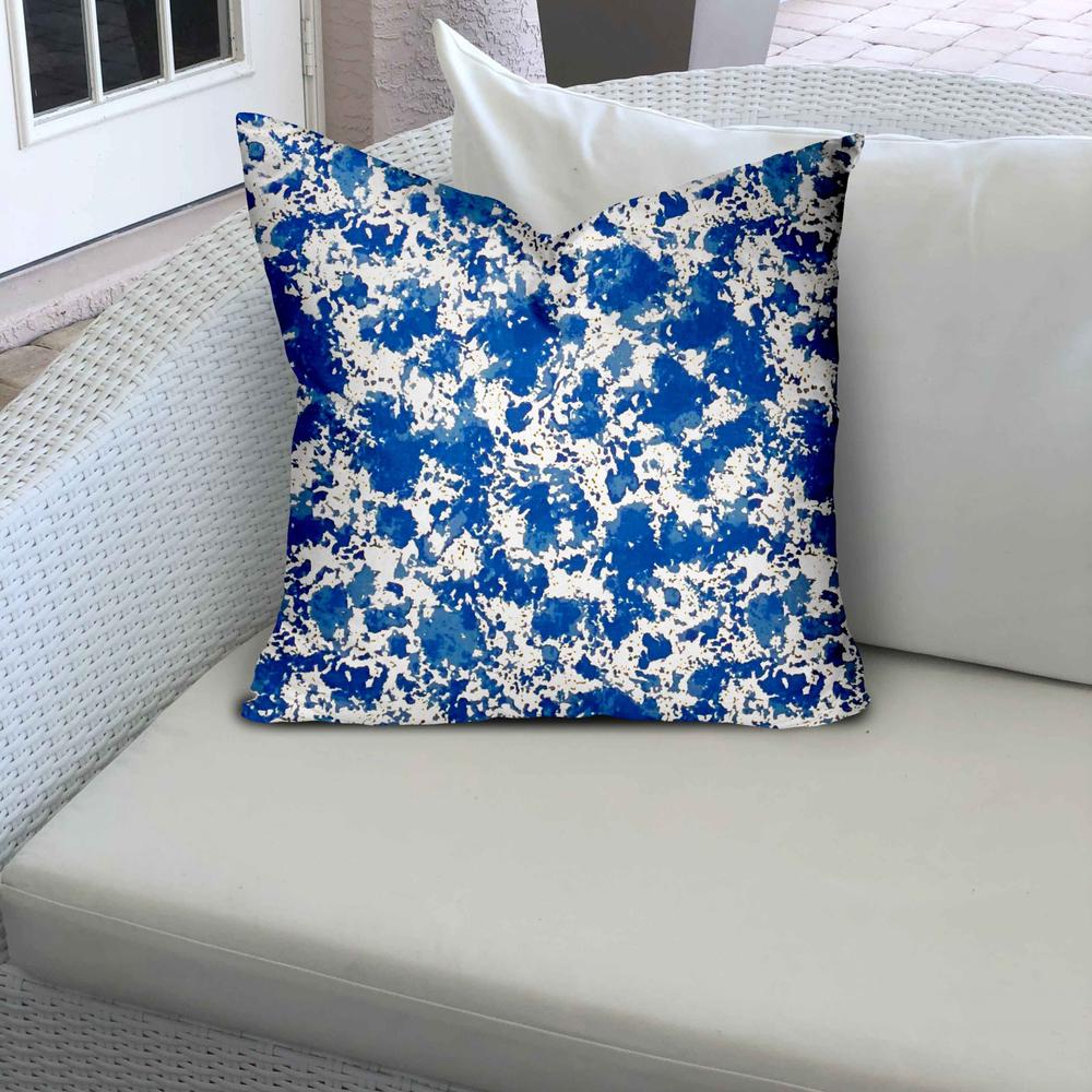 16" X 16" Blue And White Blown Seam Coastal Throw Indoor Outdoor Pillow. Picture 3