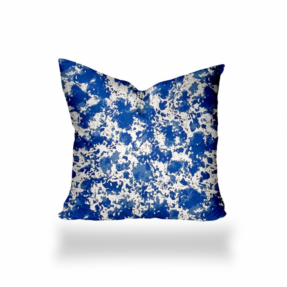 17" X 17" Blue And White Enveloped Coastal Throw Indoor Outdoor Pillow Cover. Picture 1