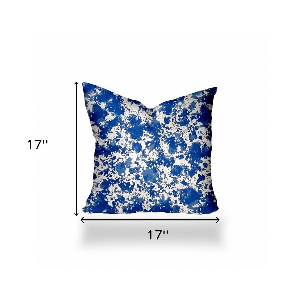 17" X 17" Blue And White Blown Seam Coastal Throw Indoor Outdoor Pillow. Picture 4