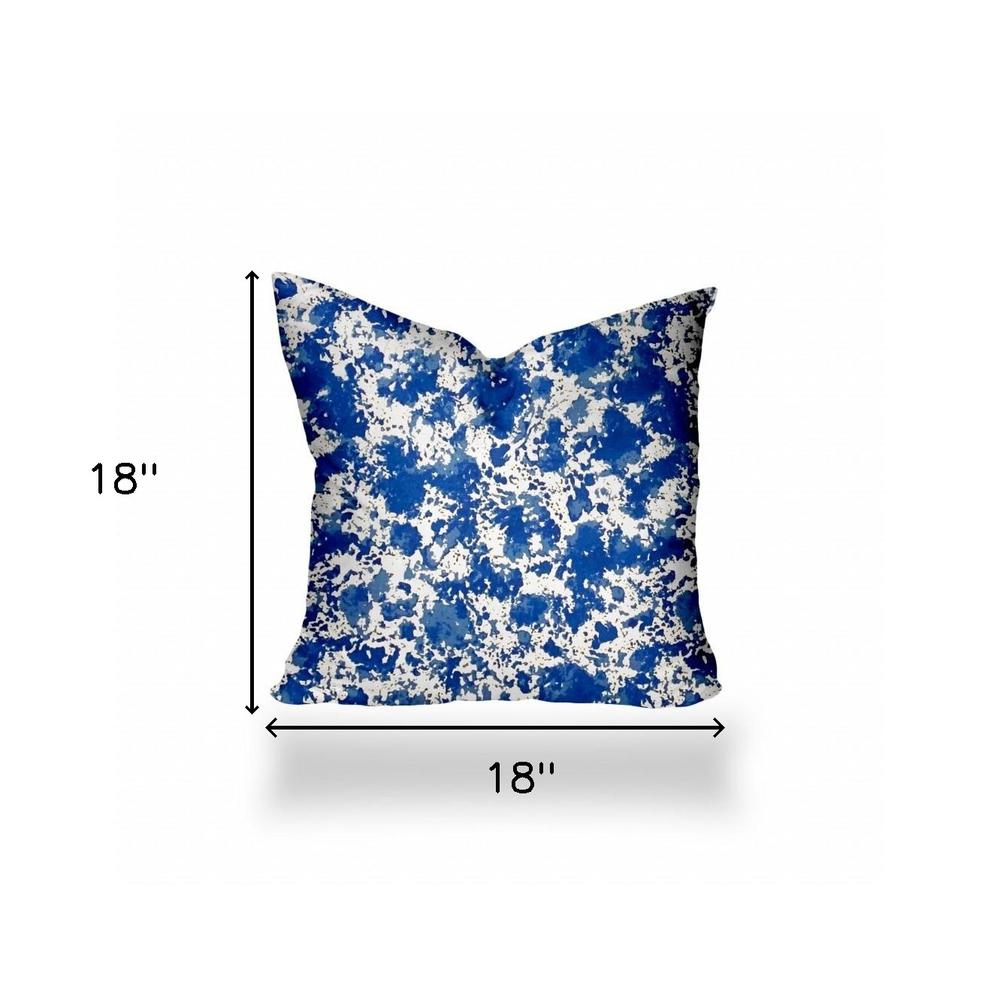 18" X 18" Blue And White Enveloped Coastal Throw Indoor Outdoor Pillow Cover. Picture 4