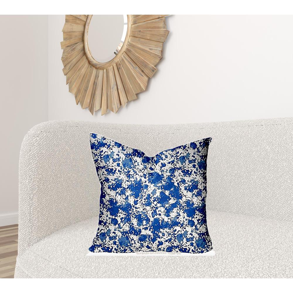 22" X 22" Blue And White Enveloped Coastal Throw Indoor Outdoor Pillow. Picture 2