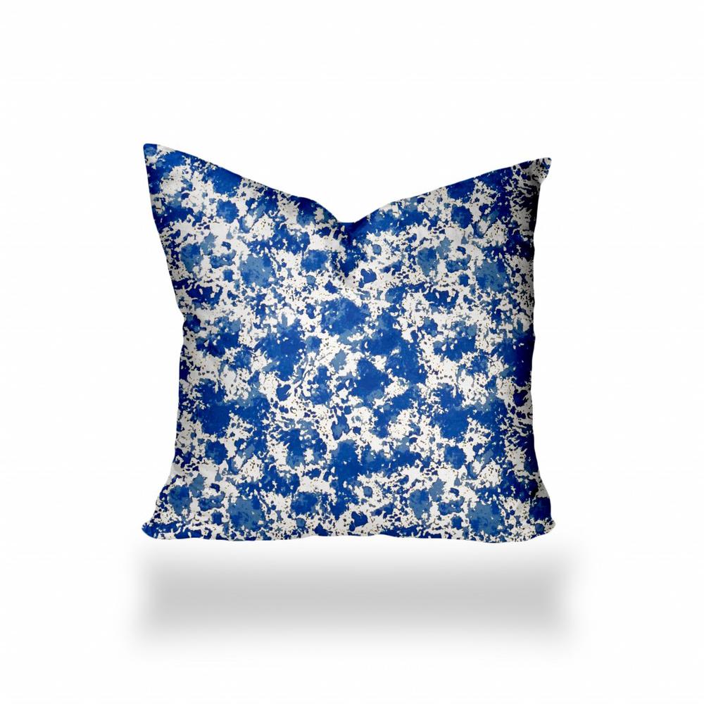 24" X 24" Blue And White Enveloped Coastal Throw Indoor Outdoor Pillow Cover. Picture 1