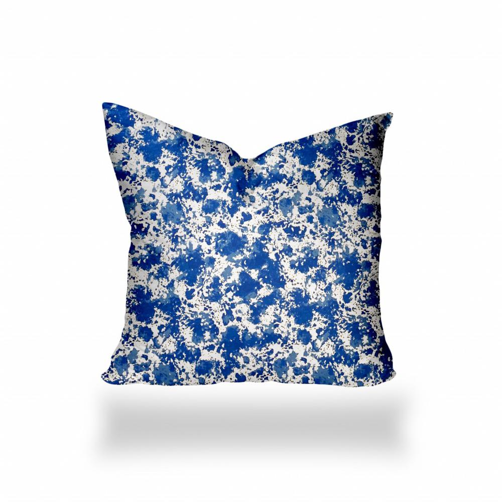 26" X 26" Blue And White Enveloped Coastal Throw Indoor Outdoor Pillow Cover. Picture 1