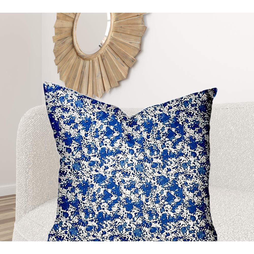36" X 36" Blue And White Enveloped Coastal Throw Indoor Outdoor Pillow Cover. Picture 2