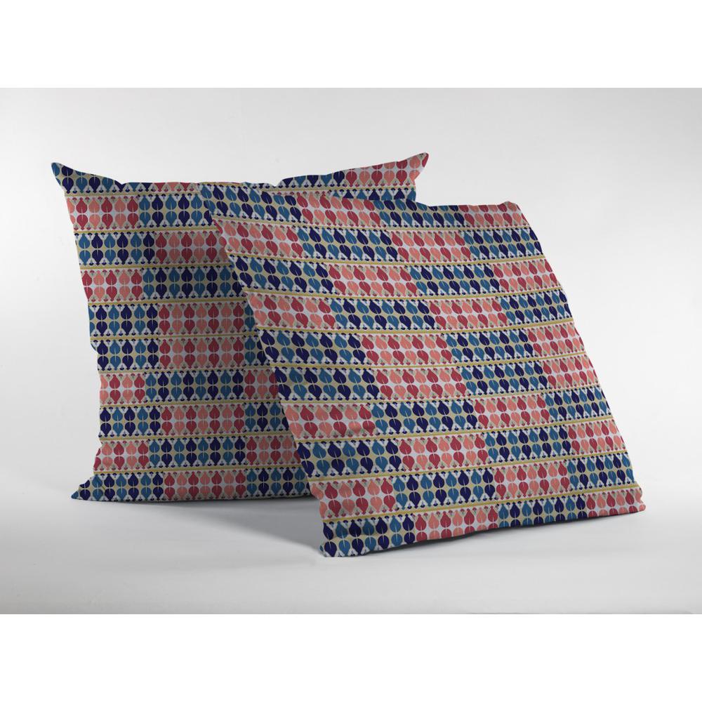 16" Red Blue Spades Indoor Outdoor Throw Pillow. Picture 2