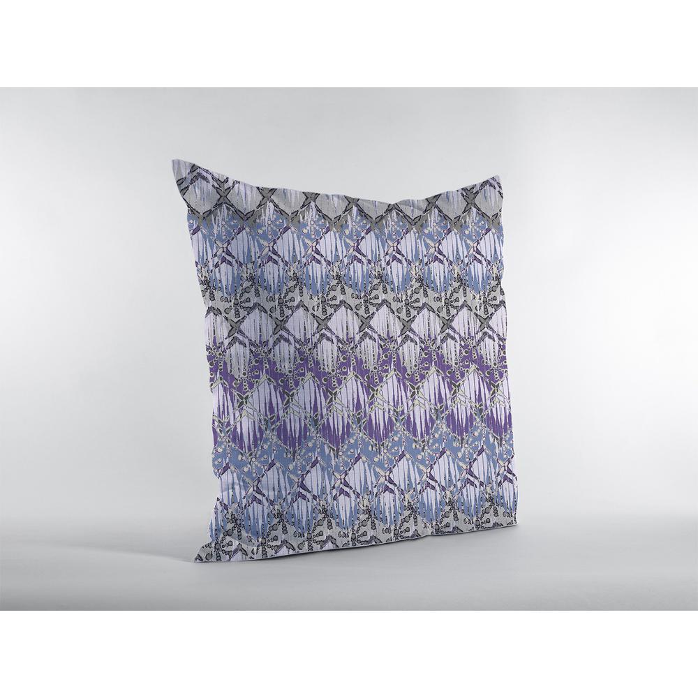 16” Purple Gray Hatch Indoor Outdoor Throw Pillow. Picture 3