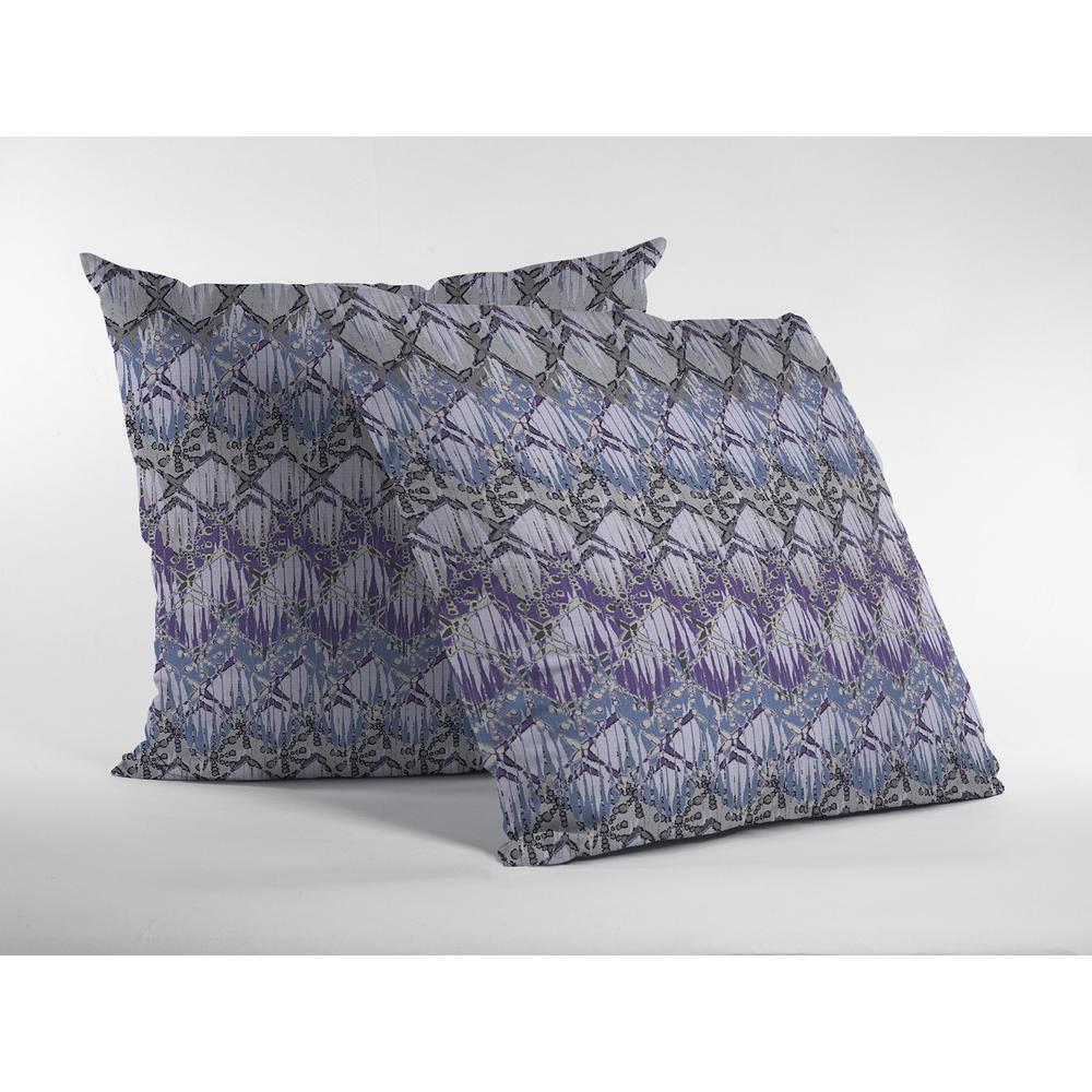 18” Purple Gray Hatch Indoor Outdoor Throw Pillow. Picture 2