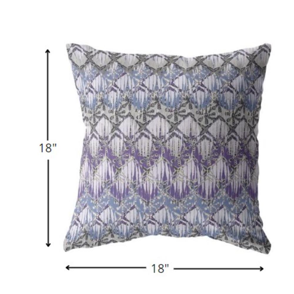 18” Purple Gray Hatch Indoor Outdoor Throw Pillow. Picture 5