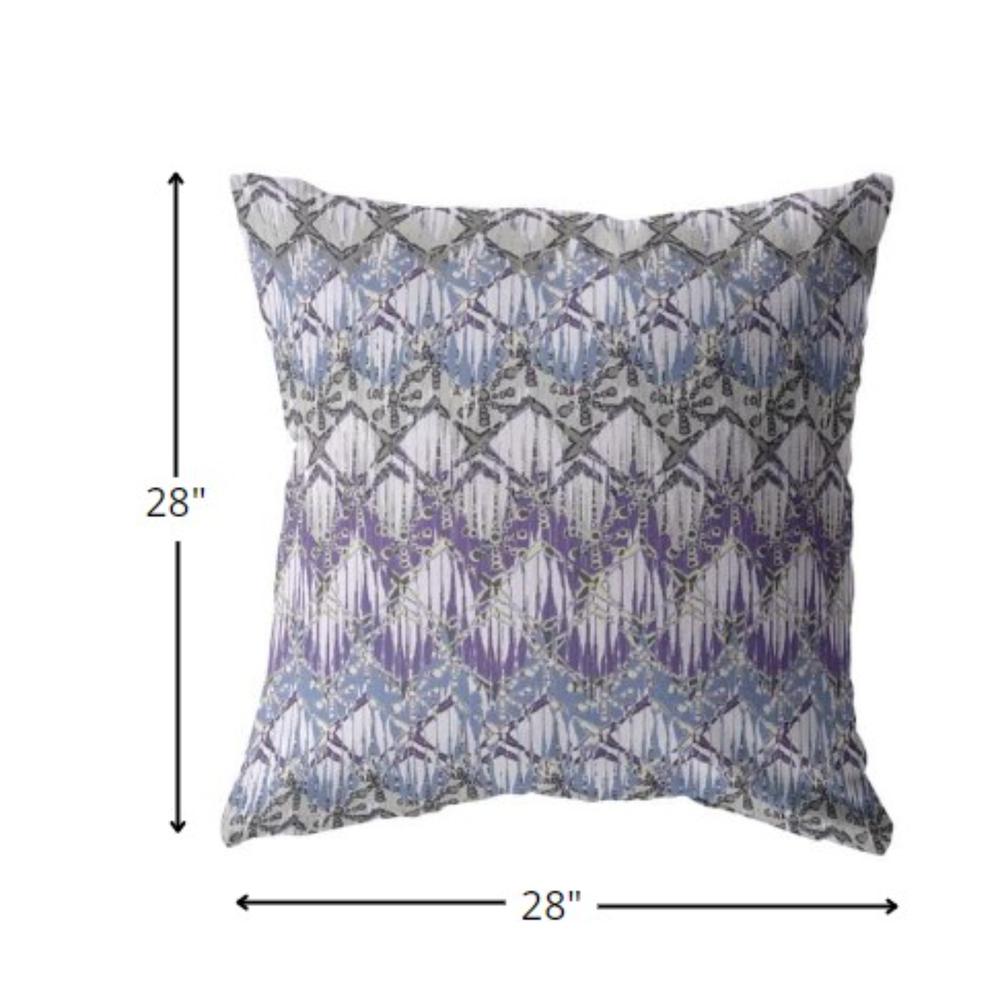 28” Purple Gray Hatch Indoor Outdoor Throw Pillow. Picture 5