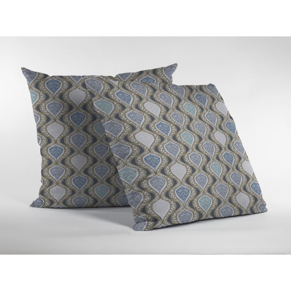 16” Gray Ogee Indoor Outdoor Throw Pillow. Picture 2