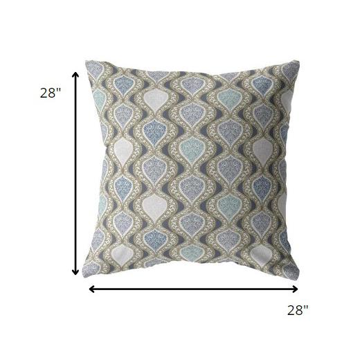 28” Gray Ogee Indoor Outdoor Throw Pillow. Picture 5