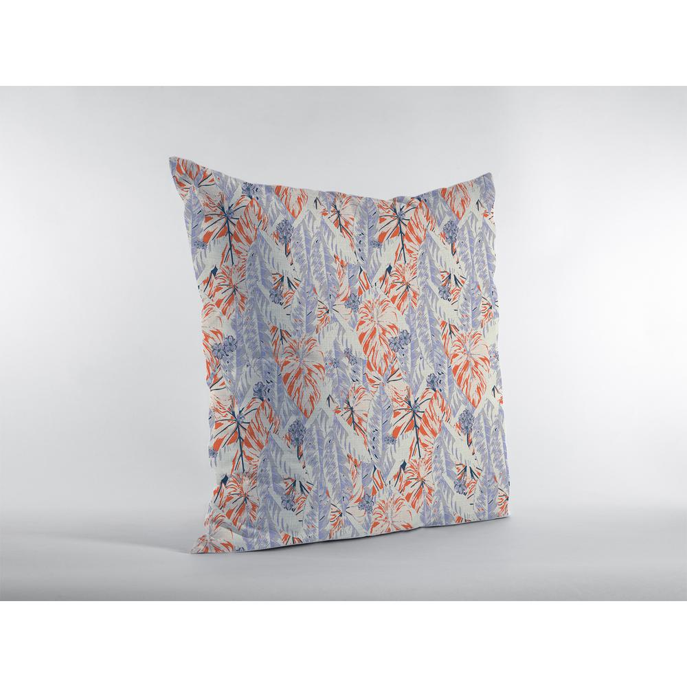 18" Orange Lavender Tropics Indoor Outdoor Throw Pillow. Picture 3