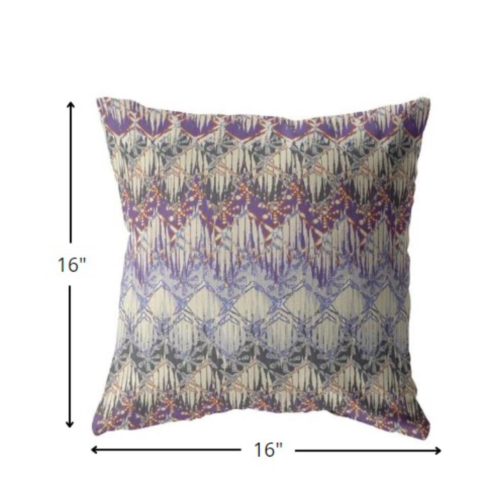 16” Magenta Cream Hatch Indoor Outdoor Zippered Throw Pillow. Picture 5