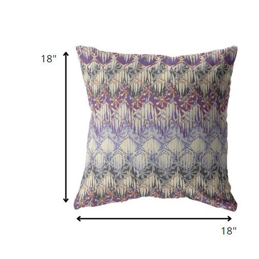 18” Magenta Cream Hatch Indoor Outdoor Zippered Throw Pillow. Picture 5
