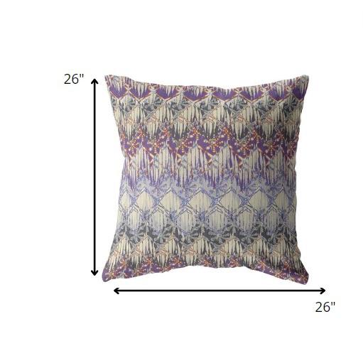 26” Magenta Cream Hatch Indoor Outdoor Zippered Throw Pillow. Picture 5