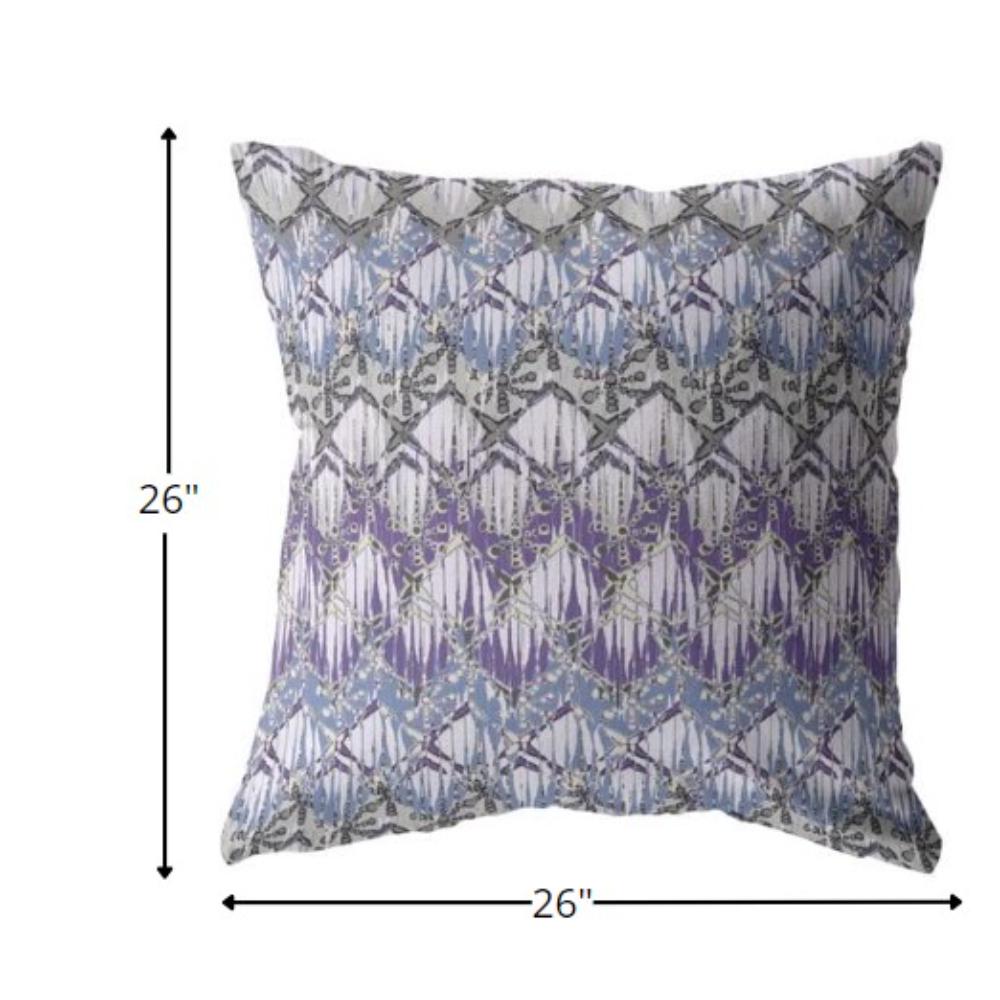 26” Purple Gray Hatch Indoor Outdoor Zippered Throw Pillow. Picture 5