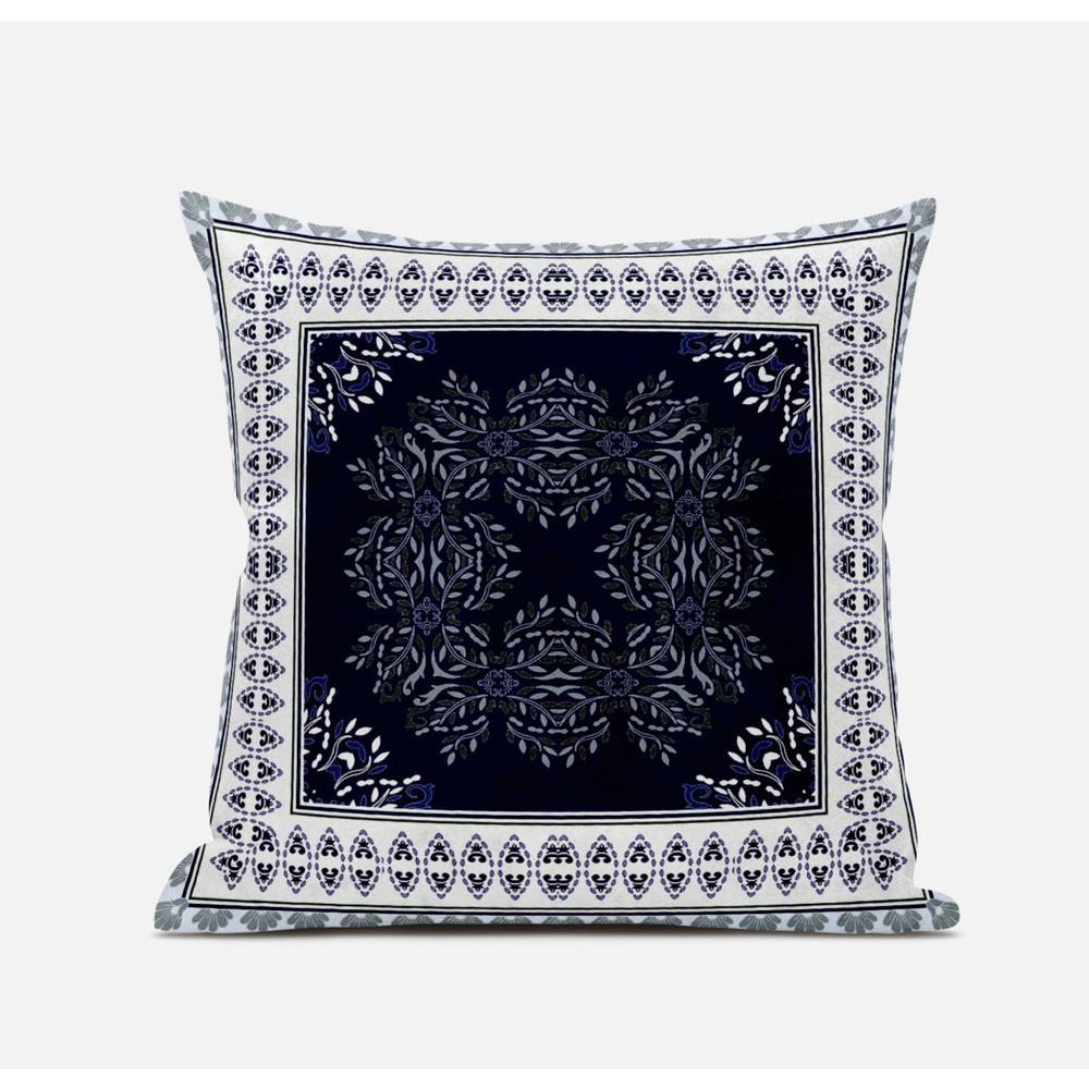 18" X 18" Light Blue Zippered Geometric Indoor Outdoor Throw Pillow. Picture 1