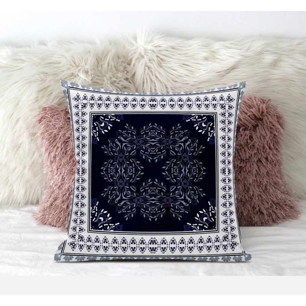 18" X 18" Light Blue Zippered Geometric Indoor Outdoor Throw Pillow. Picture 4