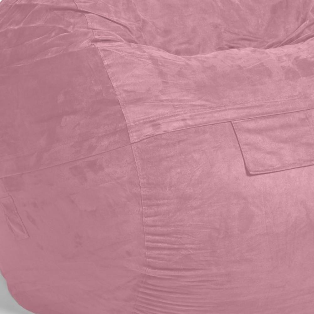 Classic Cozy Rosy Pink Bean Bag Chair. Picture 6