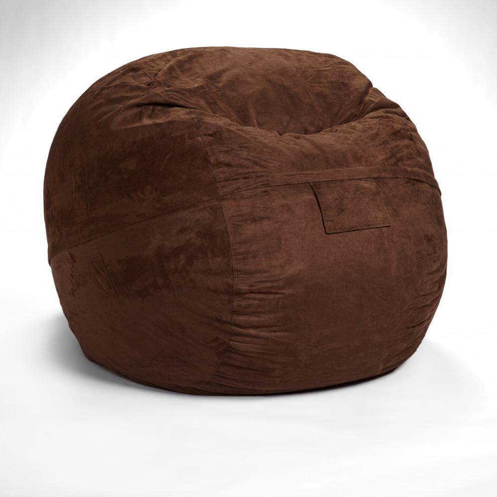 Classic Cozy Brown Bean Bag Chair. Picture 1