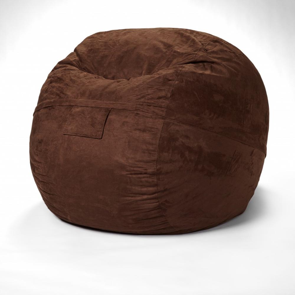 Classic Cozy Brown Bean Bag Chair. Picture 2