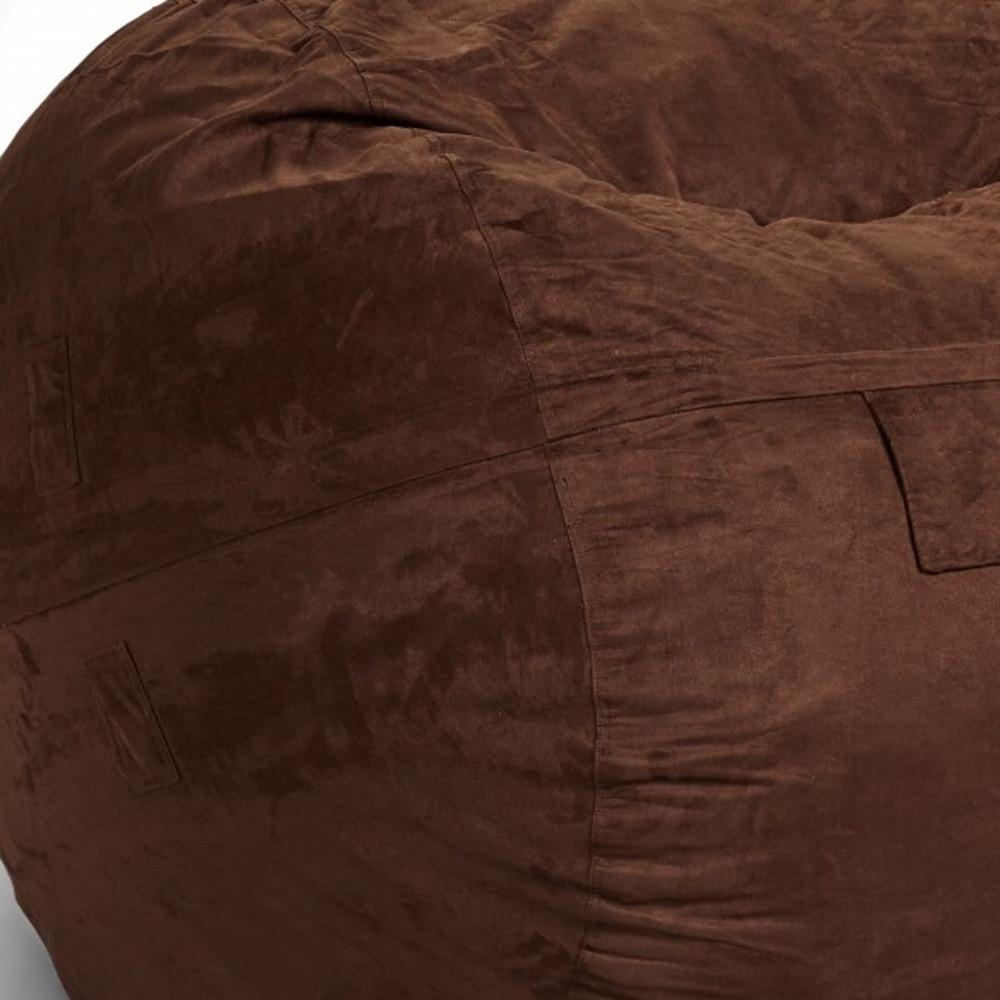 Classic Cozy Brown Bean Bag Chair. Picture 6