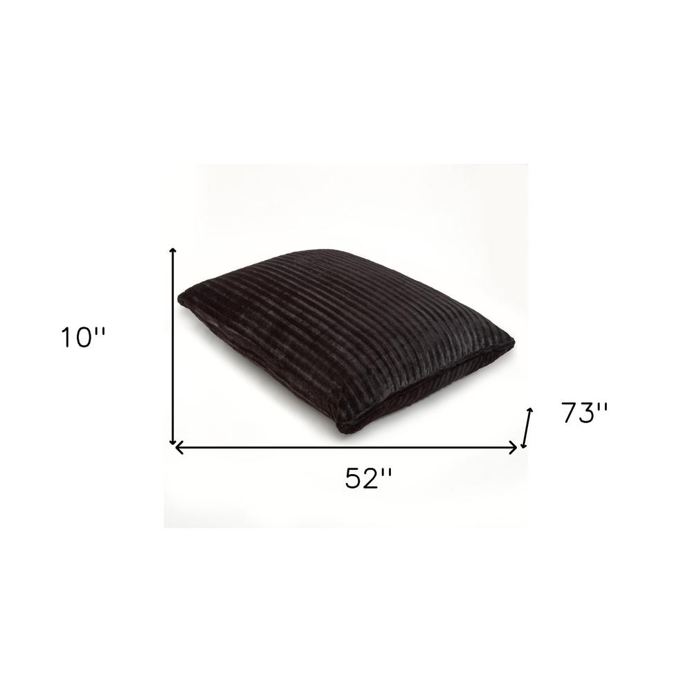 73" x 52" Black Faux Fur Sofa Sack Bean Bag Lounger. Picture 7