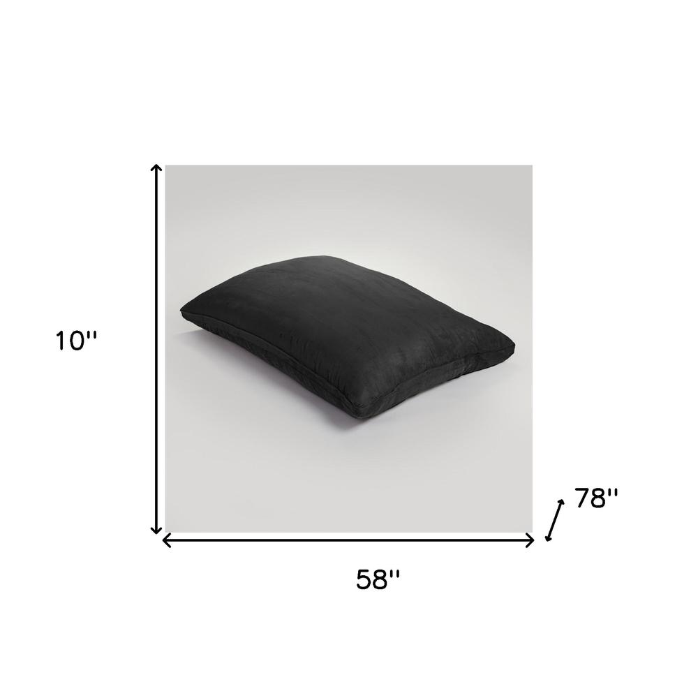 78" x 58" Black Sofa Sack Bean Bag Lounger. Picture 4