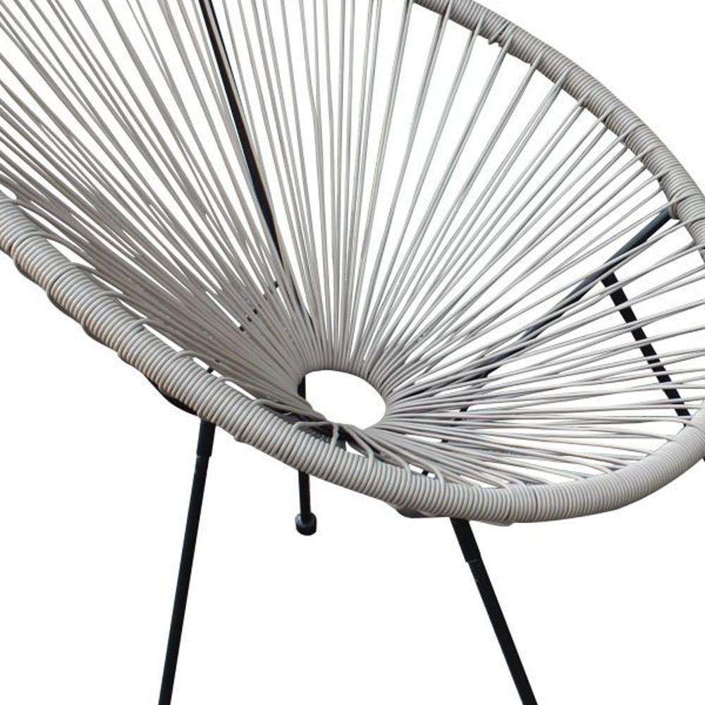 Set of Two Gray Mod Indoor Outdoor String Chairs. Picture 3
