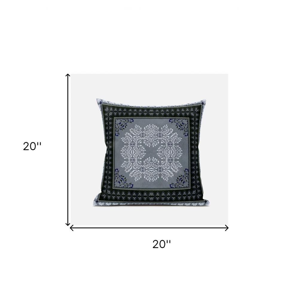 20"x20" Green Gray White Blown Seam Suede Geometric Throw Pillow. Picture 5