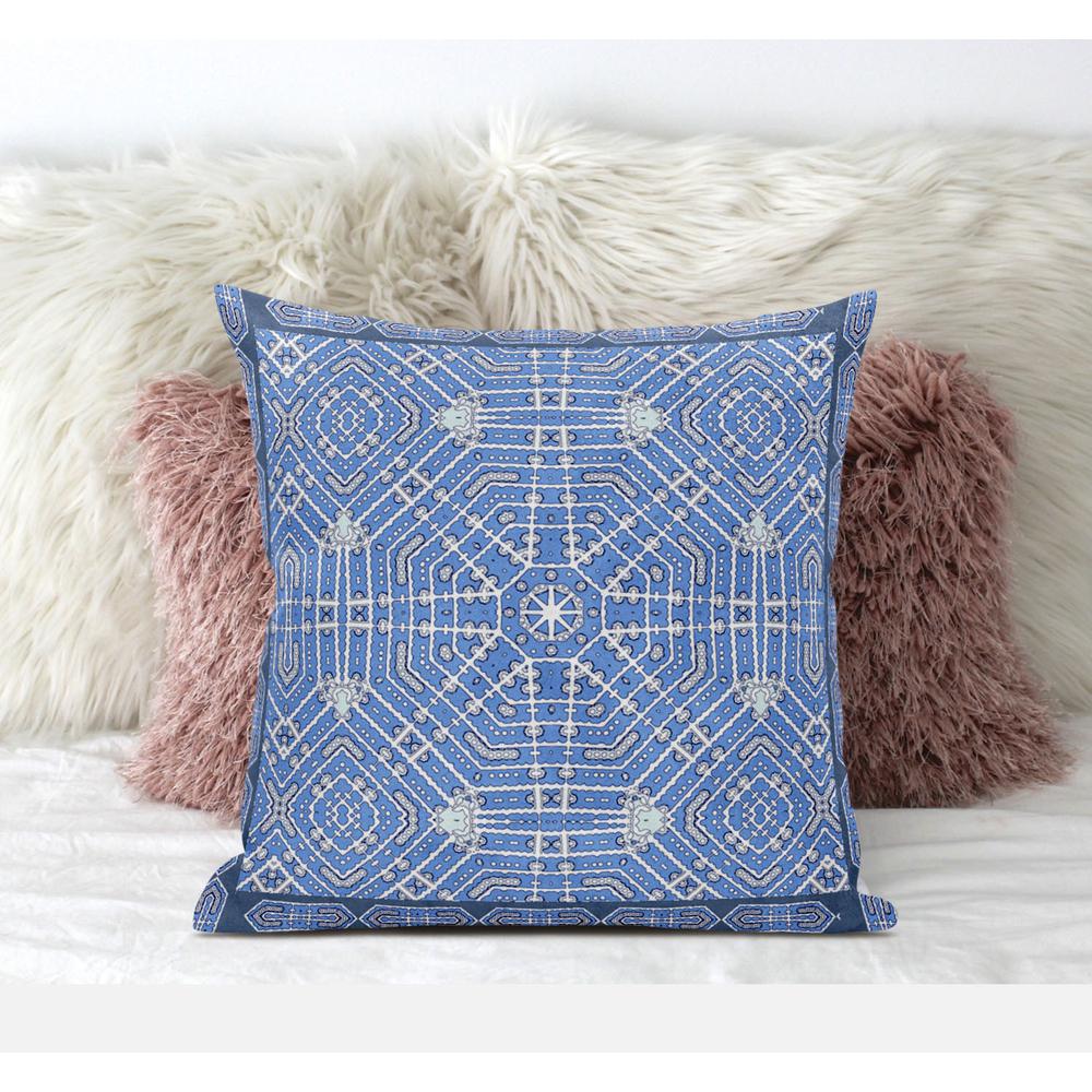20" X 20" Light White Blown Seam Geometric Indoor Outdoor Throw Pillow. Picture 4