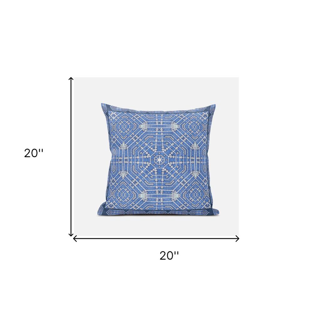 20" X 20" Light White Blown Seam Geometric Indoor Outdoor Throw Pillow. Picture 5