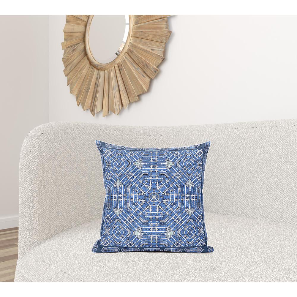 20" X 20" Light White Blown Seam Geometric Indoor Outdoor Throw Pillow. Picture 2