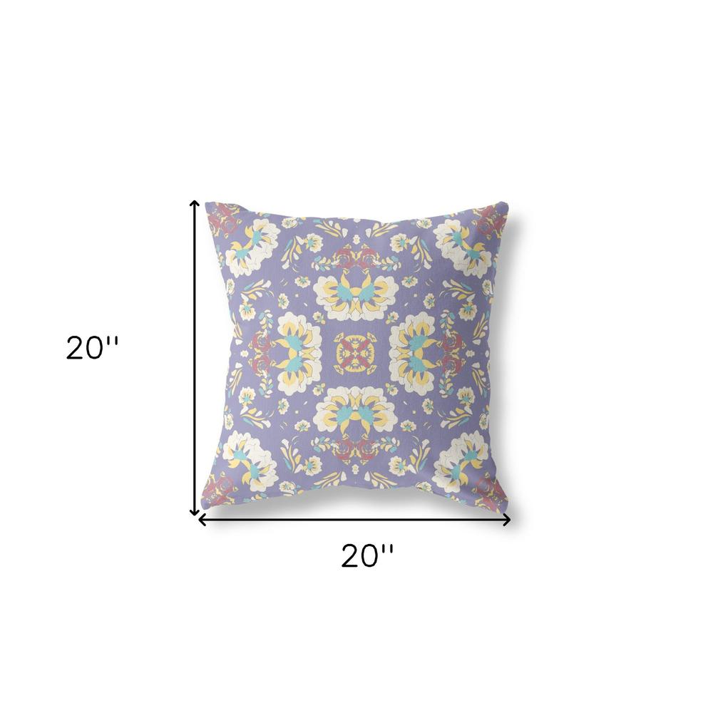 20"x20" Purple Zippered Suede Geometric Throw Pillow. Picture 6