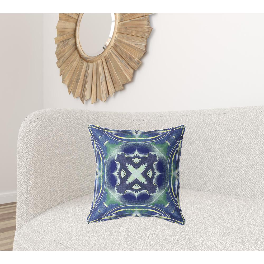 20"x20" Evening Blue Green Zippered Broadcloth Geometric Throw Pillow. Picture 2