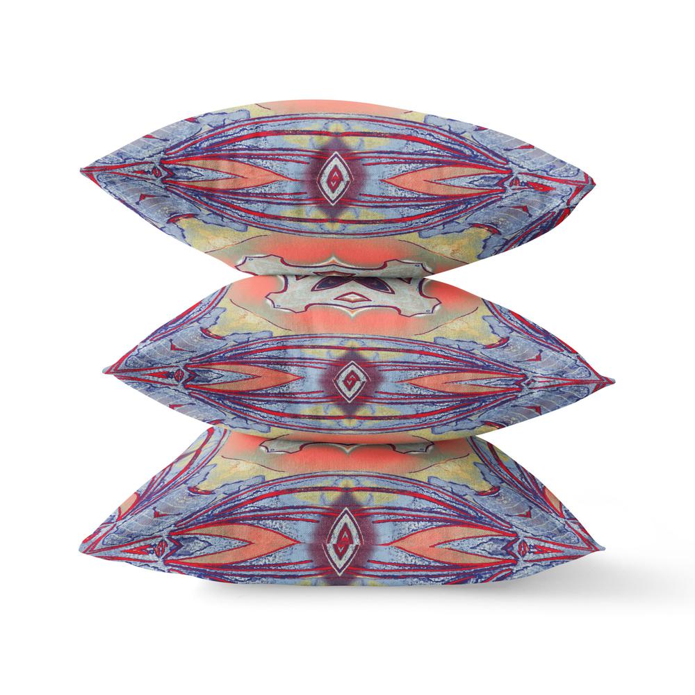 18" X 18" Purple And Orange Zippered Geometric Indoor Outdoor Throw Pillow. Picture 4