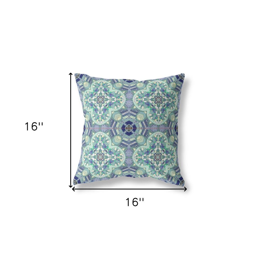 Light Blue Zippered Geometric Indoor Outdoor Throw Pillow Cover & Insert. Picture 5