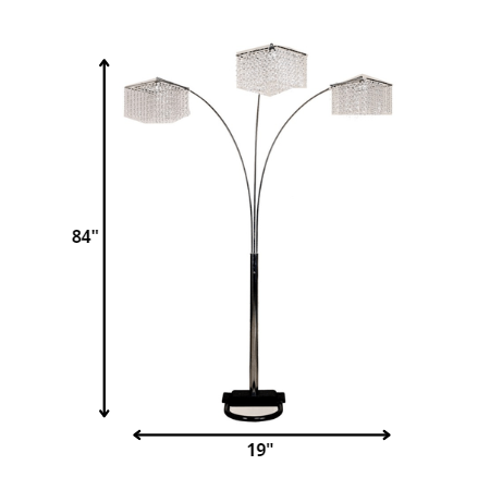 Floor Lamp with Three Hanging Crystal Shades. Picture 2
