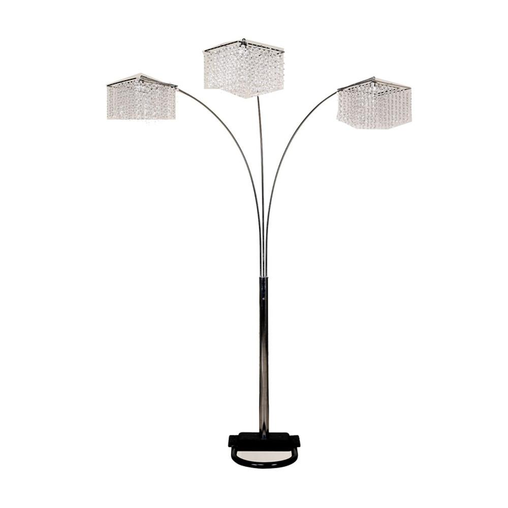 Floor Lamp with Three Hanging Crystal Shades. Picture 3
