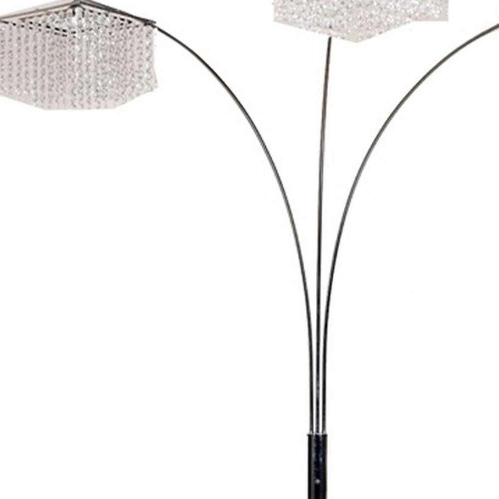 Floor Lamp with Three Hanging Crystal Shades. Picture 4
