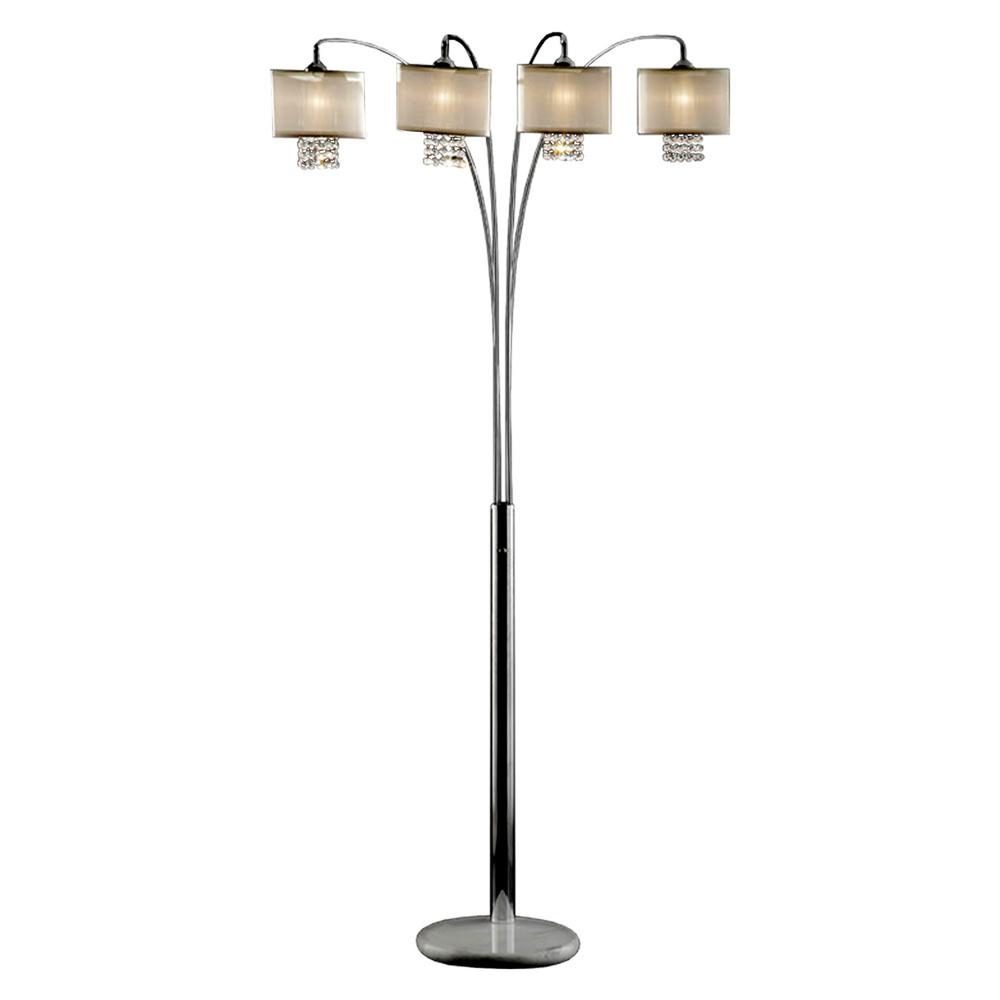 Four Light Floor Lamp with Crystal Accents. Picture 1
