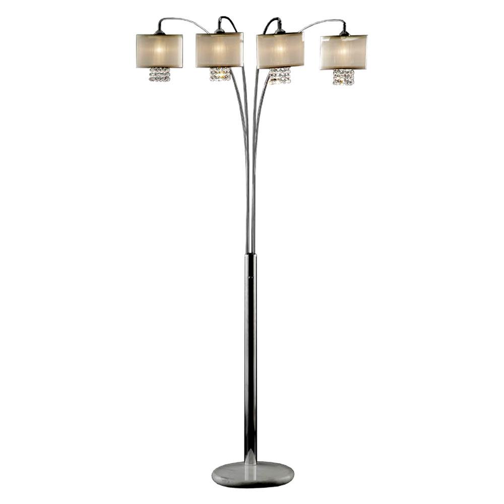 Four Light Floor Lamp with Crystal Accents. Picture 3